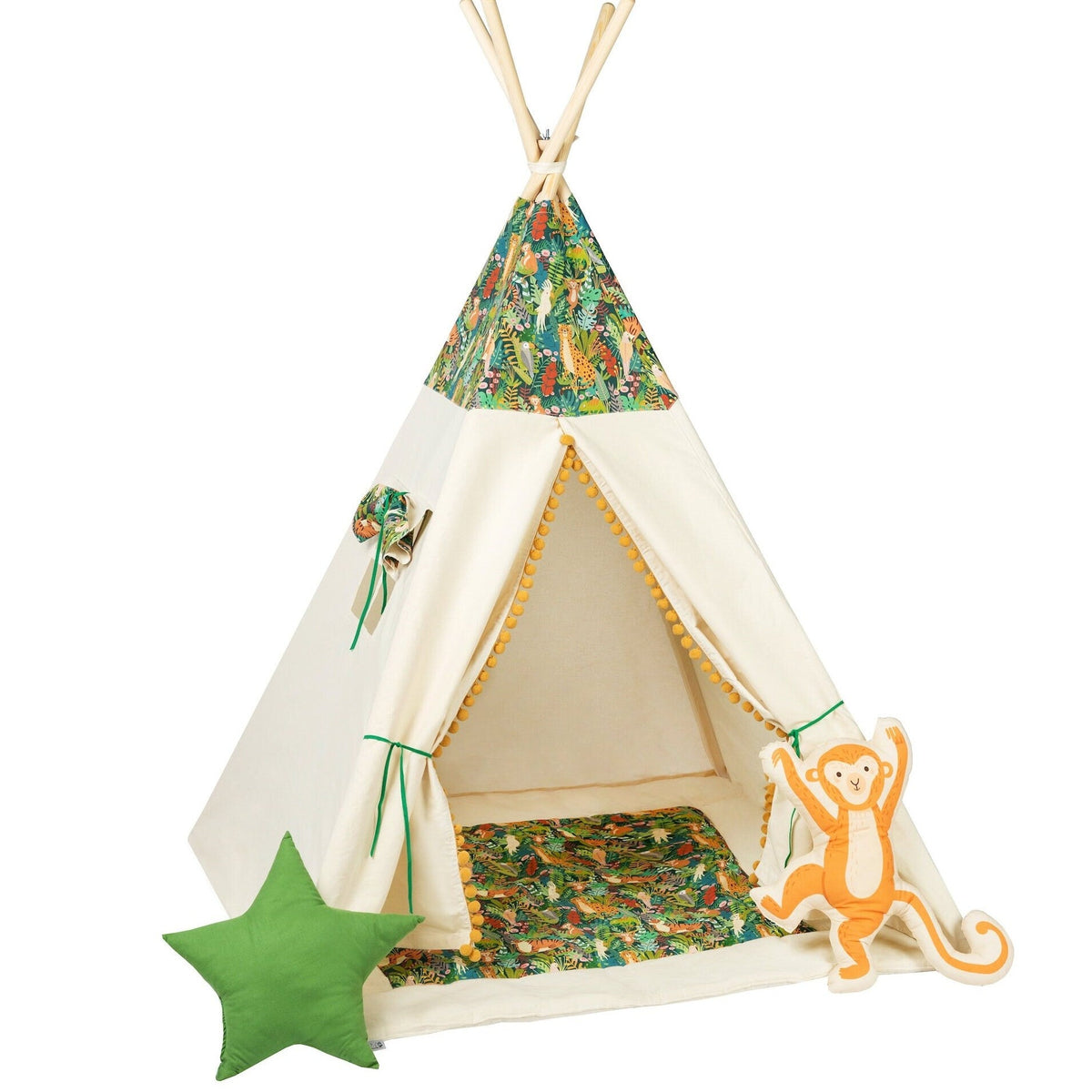 Jungle Teepee Tent | Teepee JUNGLE | Kids Teepee | Teepee Tent for Kids | Teepee Tent for Babies & Toddlers | Jungle Tent | Kids Teepee Tent | Teepee Tent for Boys & Girls |