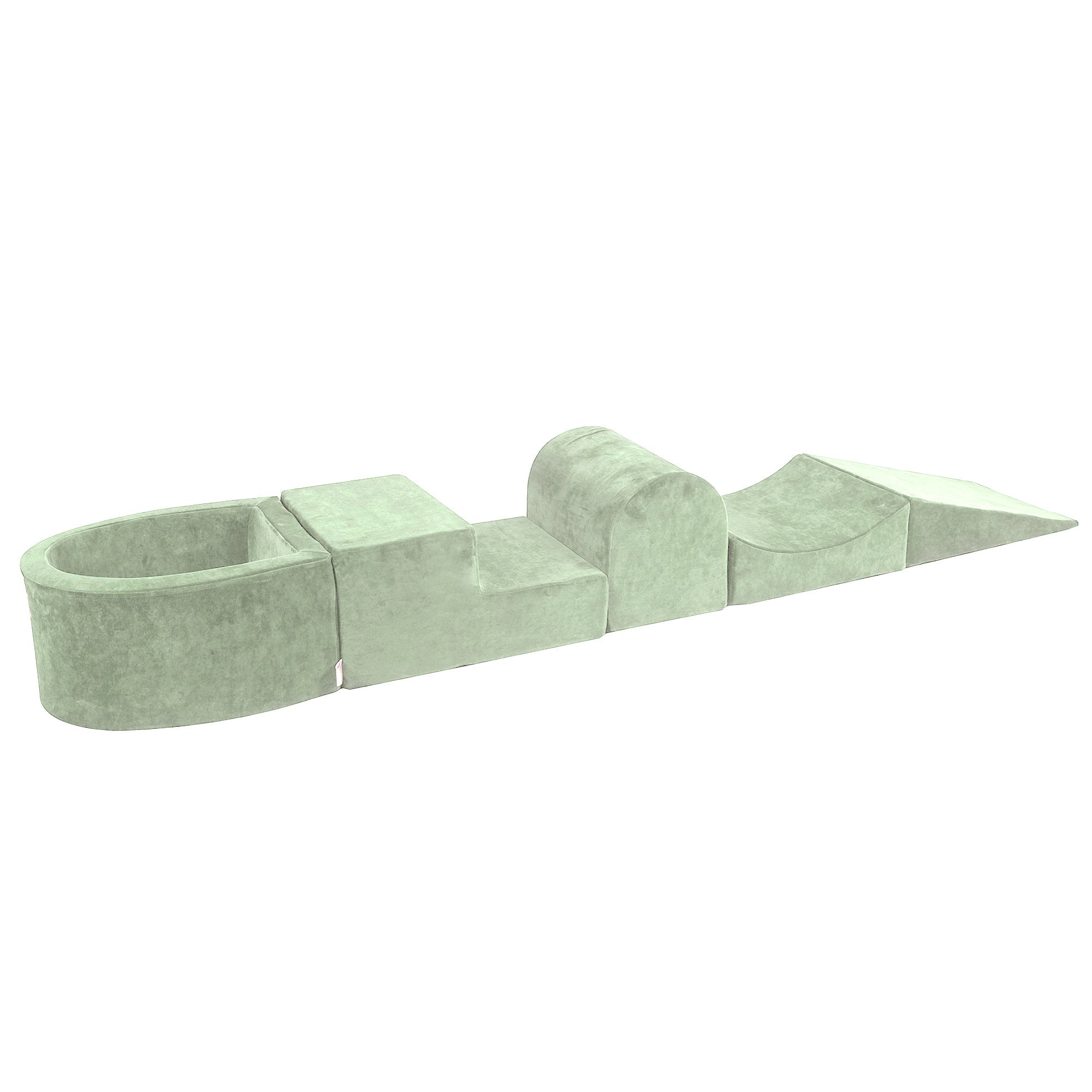 MeowBaby® Velvet Kids Foam Climbing Blocks Sage Green | Baby Soft Play Set