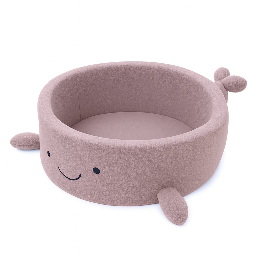 Meowbaby Foam Ball pit for Child - Whale | Balls to Choose | Raspberry Glaze Pink | Boucle