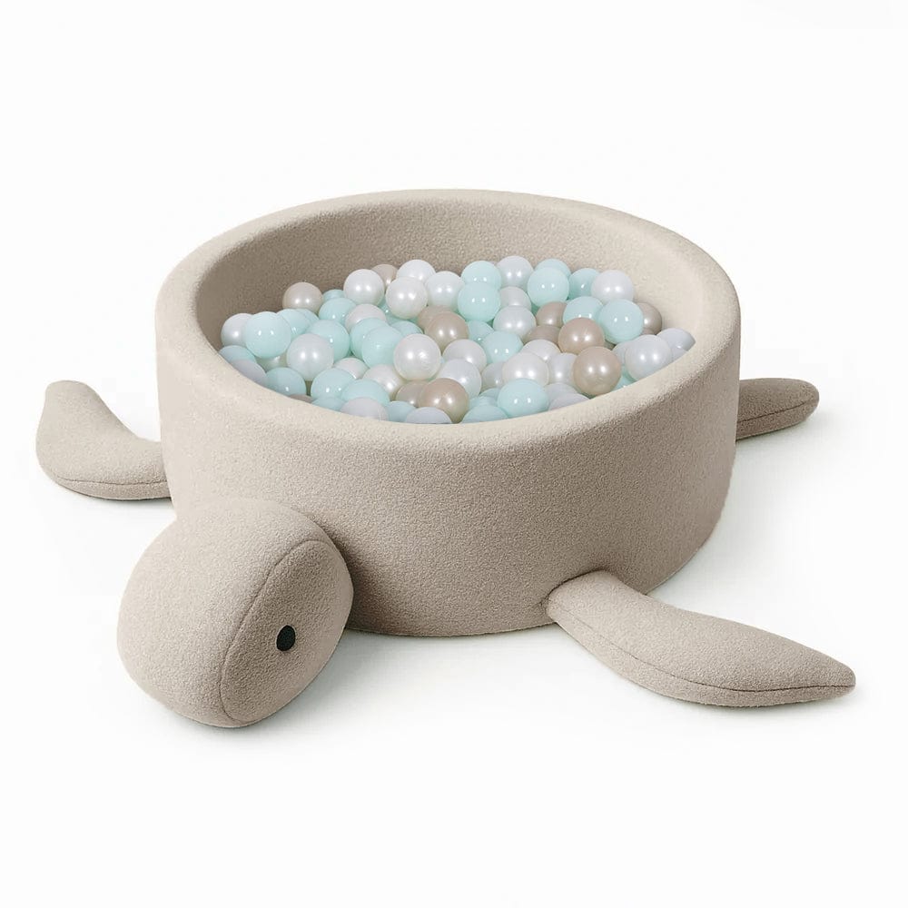 Boucle Ball Pit | Ball Pit Boucle | Beige Boucle Ball Pit | MeowBaby® Boucle Ball Pit Turtle | Turtle Boucle ball pit with balls |