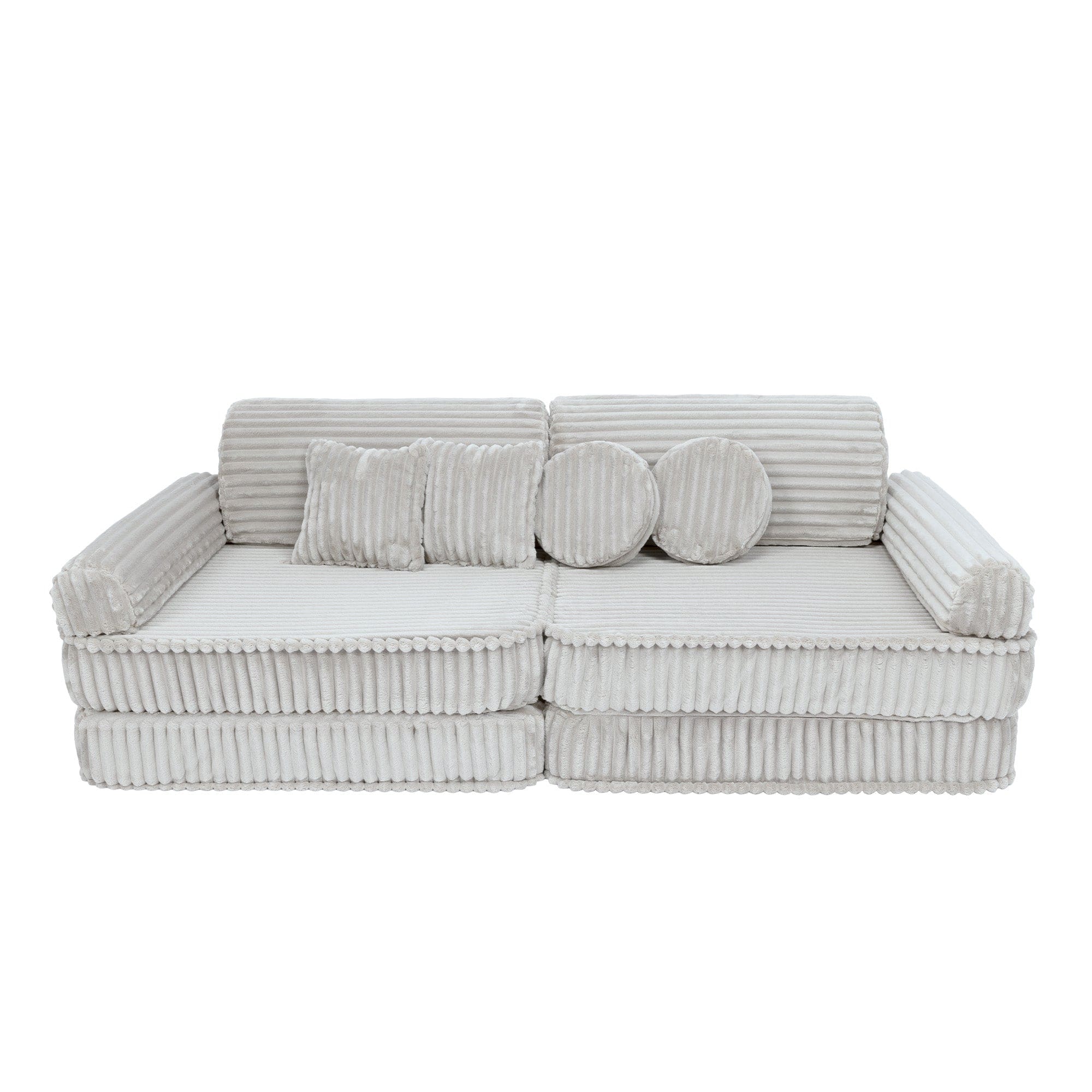 MeowBaby Kids Play Sofa | Modular Play Sofa Couch white | churros play sofa for kids | Play Sofa |