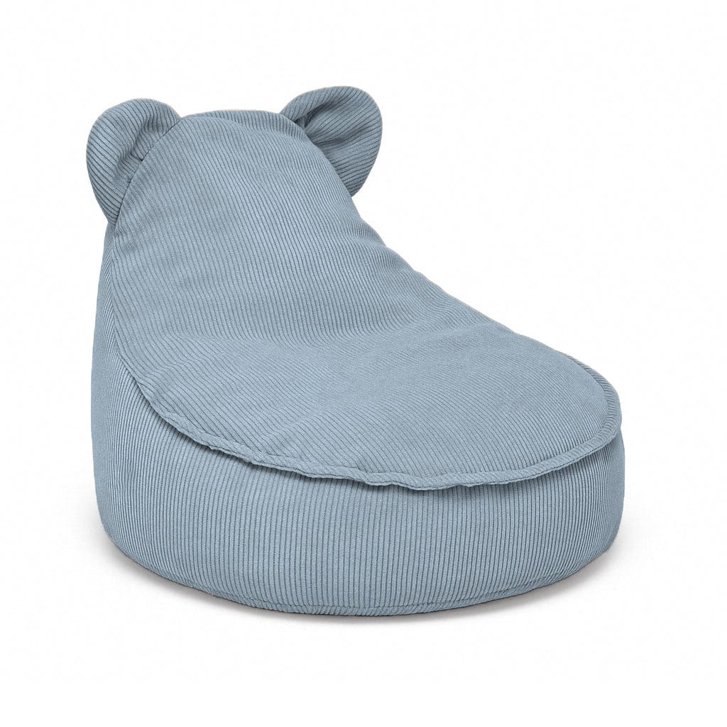 Meowbaby Sako Bag Teddy | Bean Bag for Kids | Slimcord bean bag teddy | kids pouffe | pouffe for kids | blue bean bag and pouffe for kids |