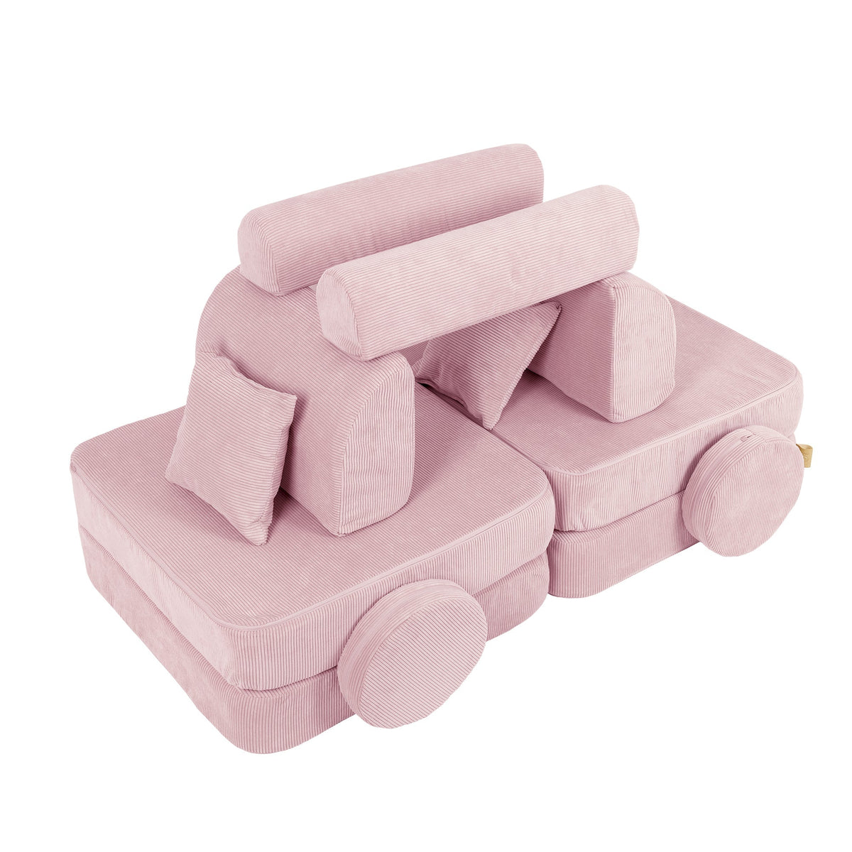 play sofa | play couch | MeowBaby Slimcord Kids Play Sofa | Modular Play Sofa Bed | pink play sofa for kids | play couch |
