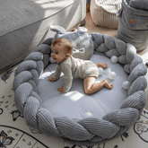 Aesthetic Baby Play Mat with Braided Bumper - Meowbaby