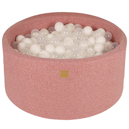 MeowBaby® Pink BOUCLE Ball Pit + 300 Balls - 90x40cm