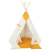 Cream & Mustard Teepee Tent | Teepee Mustard | Kids Teepee | Teepee Tent for Kids | Teepee Tent for Babies & Toddlers | Mustard Tent | Kids Teepee Tent | Teepee Tent for Boys & Girls |