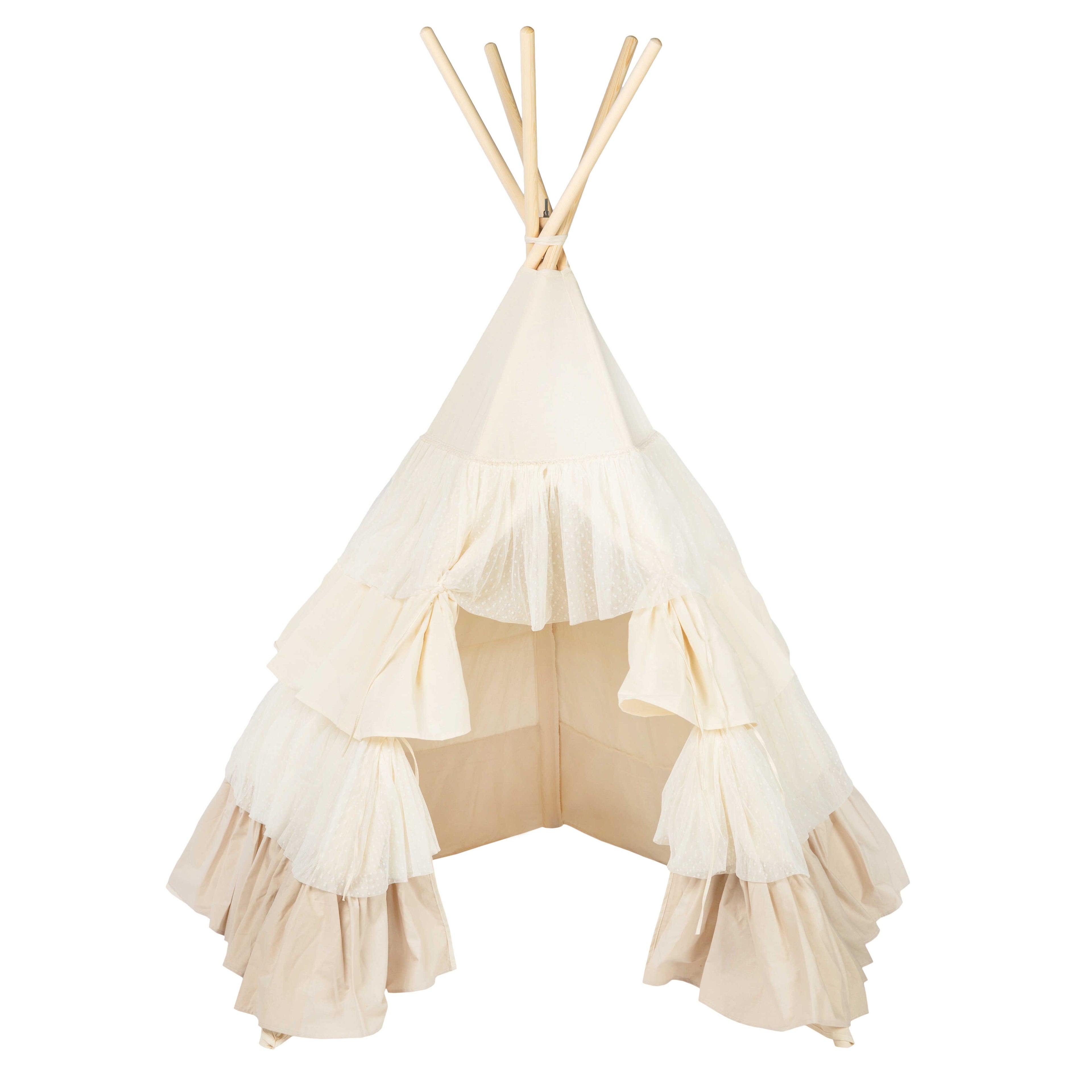 Kids Tipi Tent - Creamy Frills