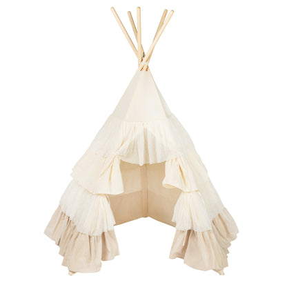 Kids Tipi Tent - Creamy Frills