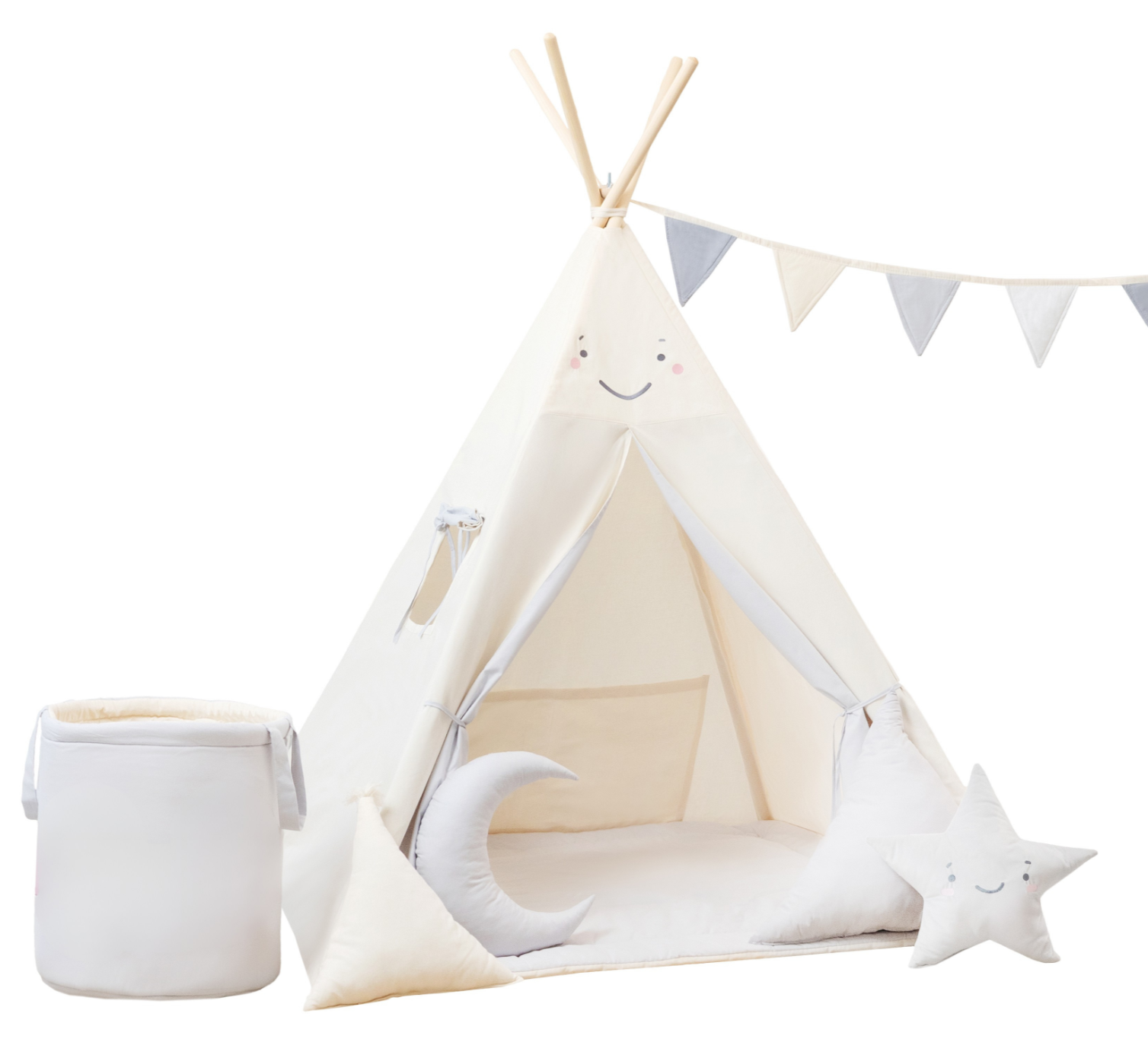 Cream and Grey Teepee Tent | Teepee Cream | Kids Teepee | Teepee Tent for Kids | Baby Teepee Tent | Cream Tent | Kids Teepee Tent | Teepee Tent for Boys | Teepee Tent for Girls | Teepee |