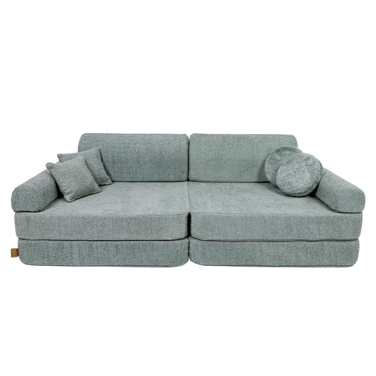 The MeowBaby® Mint Boucle Play Sofa | Kids Play Sofa Mint Boucle | Mint Boucle Modular Sofa for Kids | 