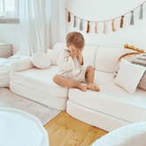 White Boucle Soft Play Sofa | Boucle Sofa for Kids | MeowBaby® White Boucle Play Sofa | Kids Play Sofa White Boucle | White Boucle Modular Play Sofa for Kids |