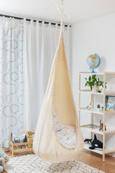cream cocoon swing | kids cocoon swing | hanging cocoon swings | indoor swing | kids hanging chair swing | cream cocoon swing for kids |