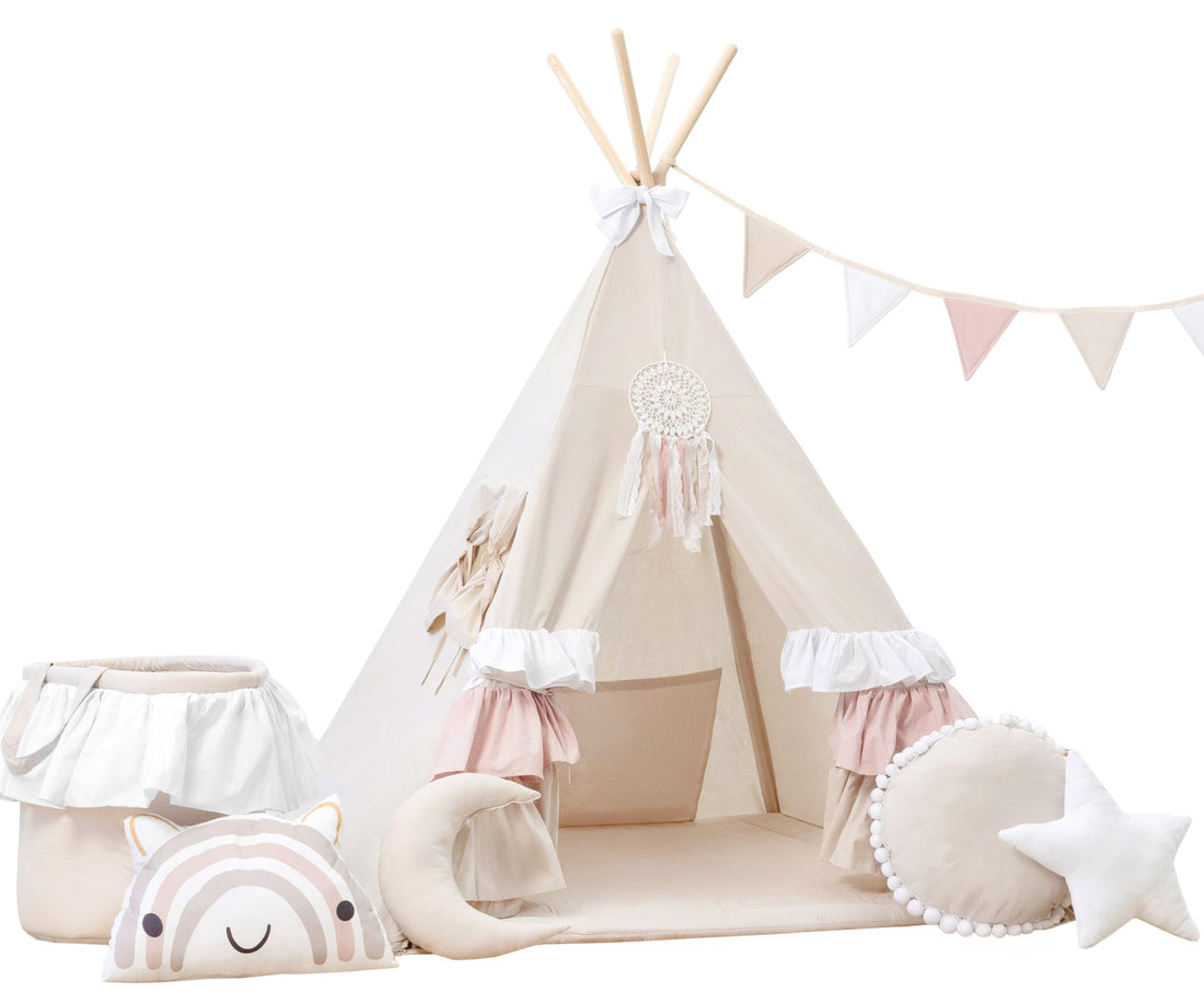 Beige Teepee Tent | Kids Teepee | Teepee Tent for Kids | Kids Teepee Tent |  Teepee Beige | Baby Teepee | Teepees for Girls | Beige Tent | Teepees for Kids |