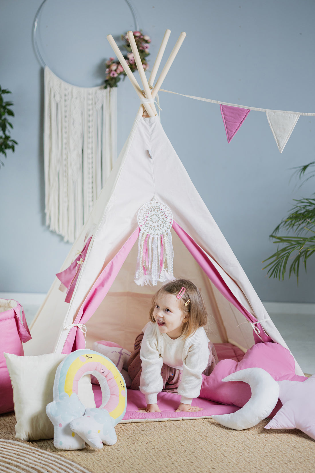 Kids Teepee - Pink Rose
