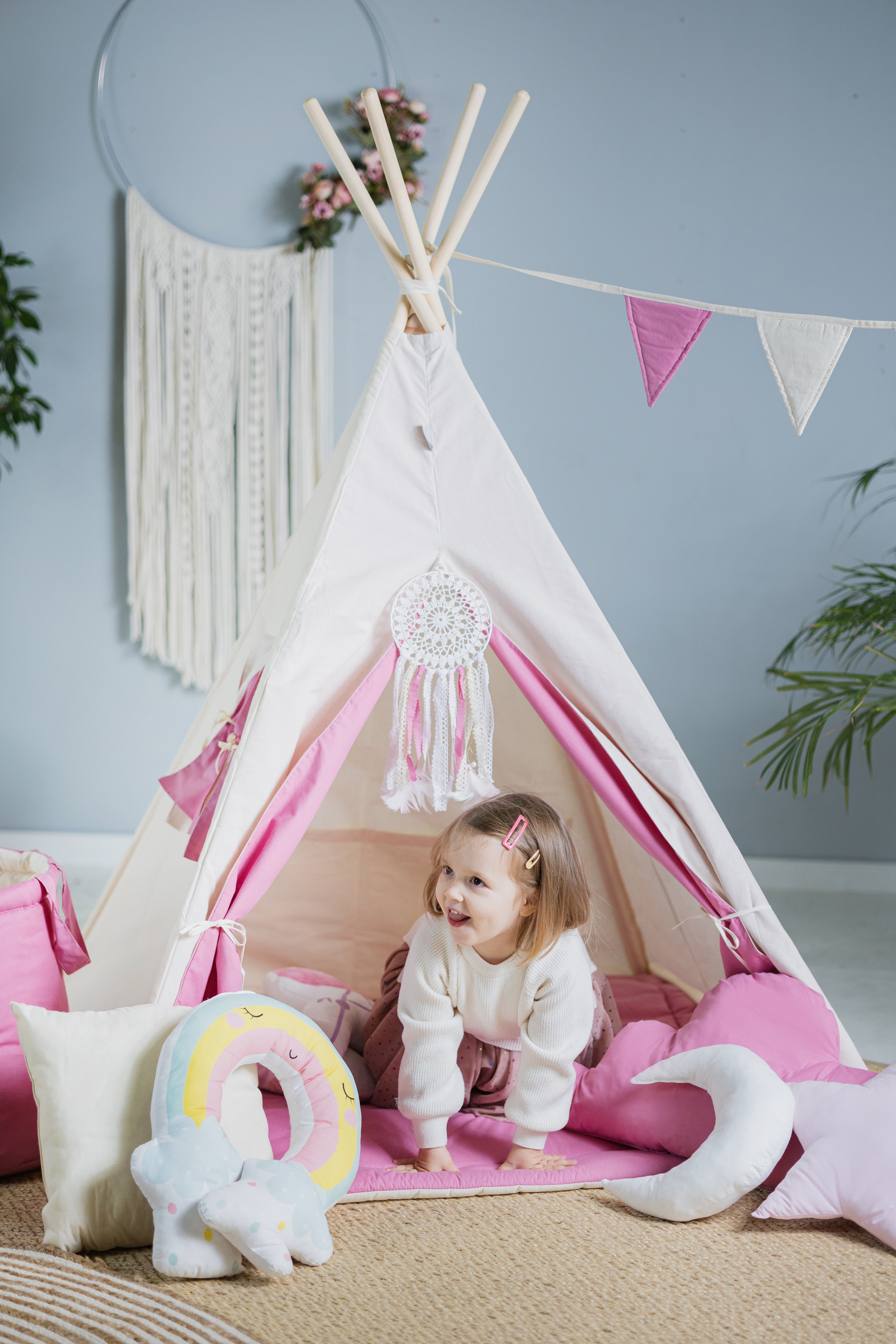 Kids Teepee - Pink Rose
