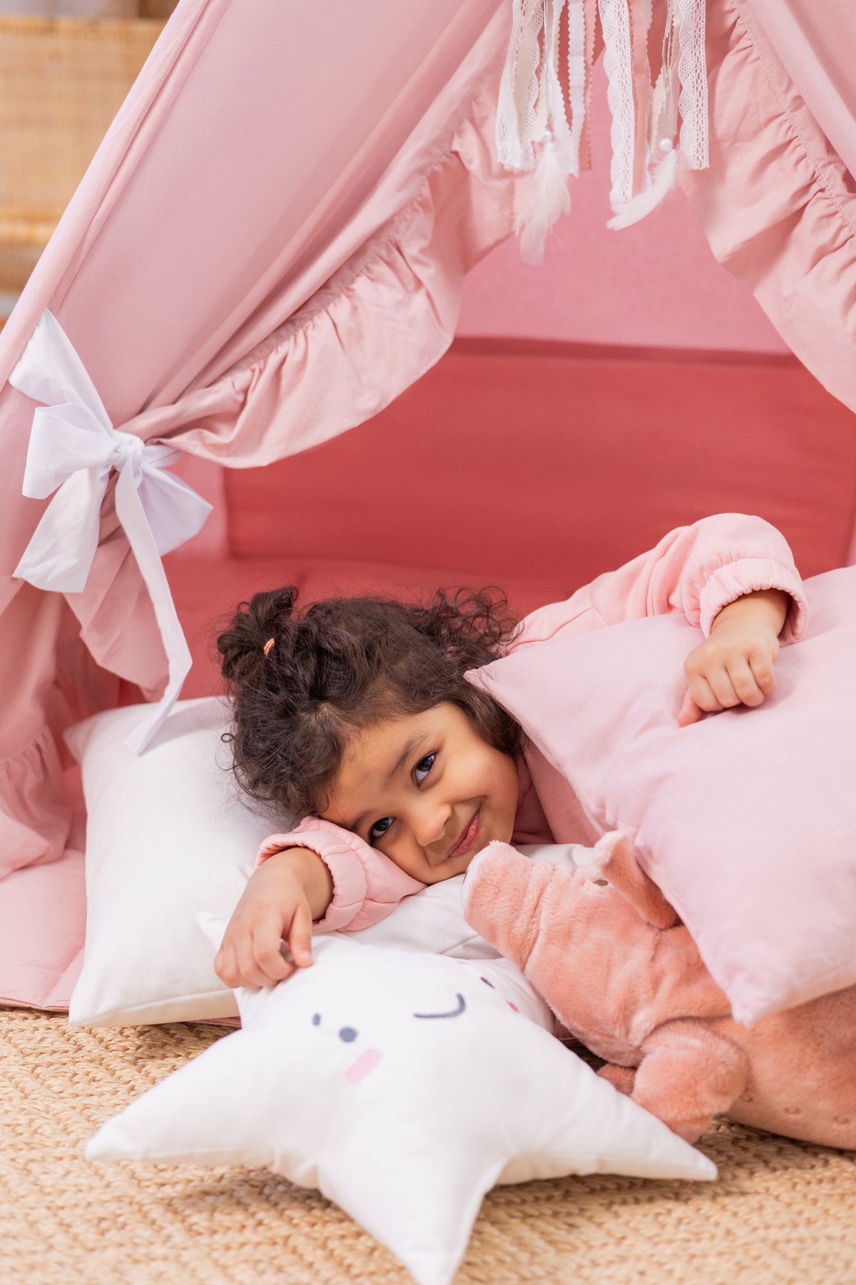 Kids Teepee Tent - Pink Bow Palace