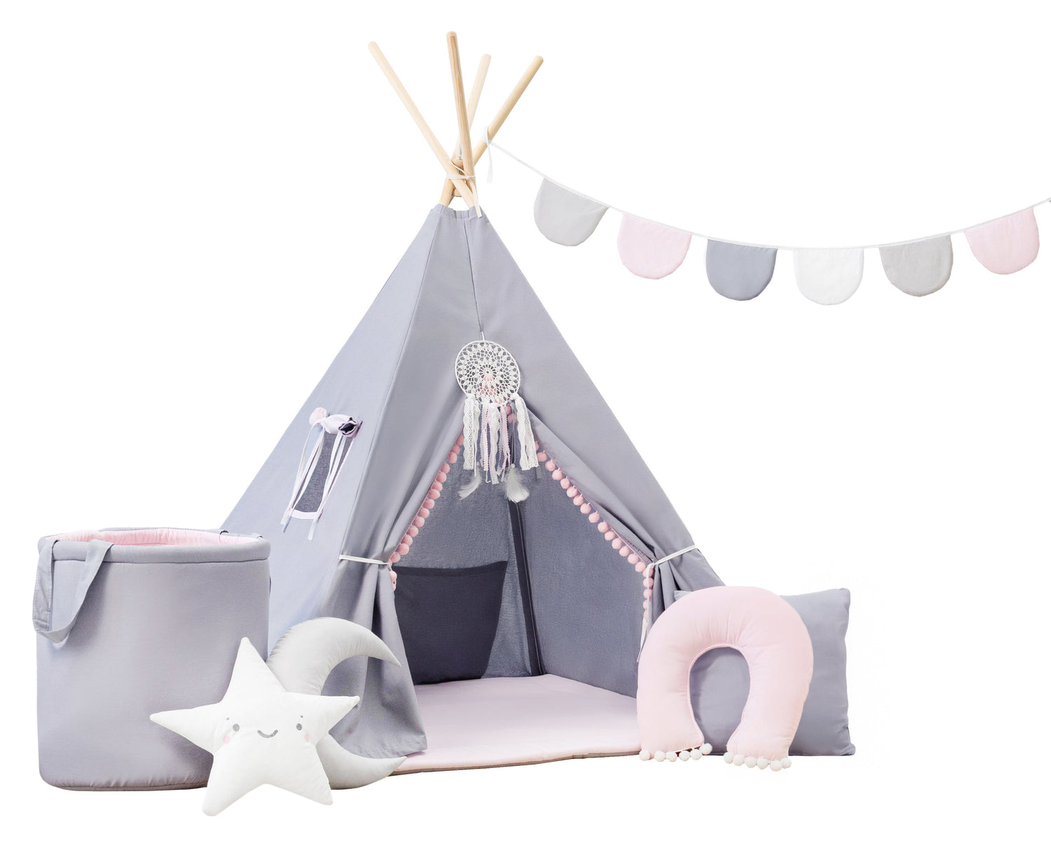 Grey Teepee and Pink teepee | Grey Teepee Tent | Grey Tent |  teepee tent for girls |
