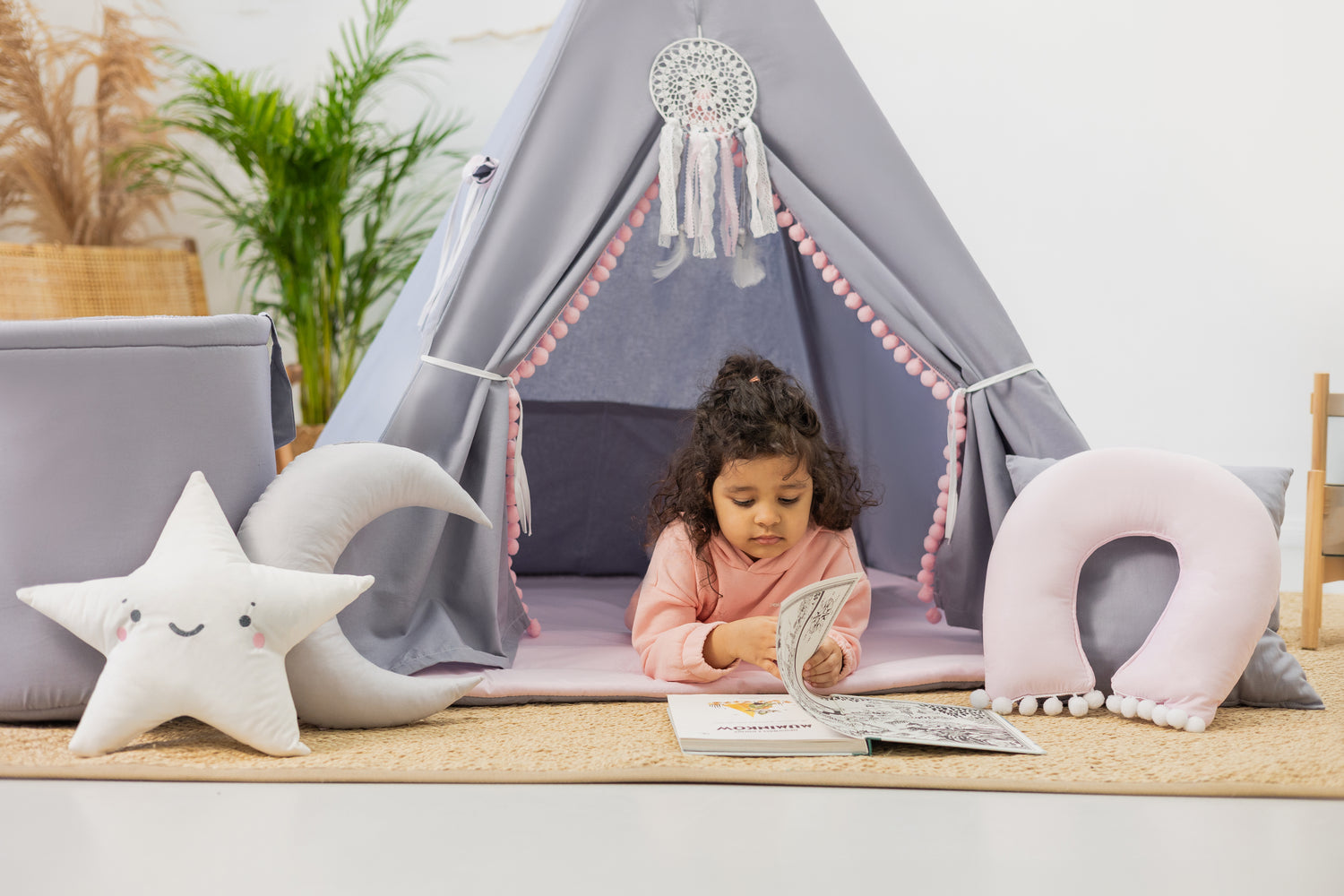 Grey Teepee and Pink teepee | Grey Teepee Tent | Grey Tent |  teepee tent for girls |