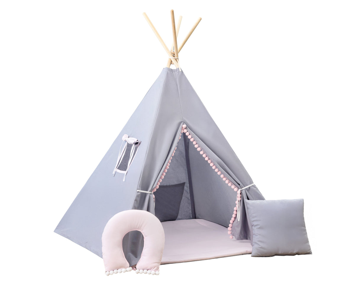 Grey Teepee and Pink teepee | Grey Teepee Tent | Grey Tent |  teepee tent for girls |