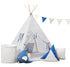 Grey and blue teepee tent | Kids teepee tent | grey teepee |