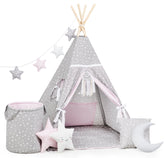 Grey and pink Teepee Tent | Kids Teepee | Teepee Tent for Kids | Kids Teepee Tent | Teepee Grey and pink | Baby Teepee | Teepees for Girls | Teepee | Tent with stars | Teepees for Kids |