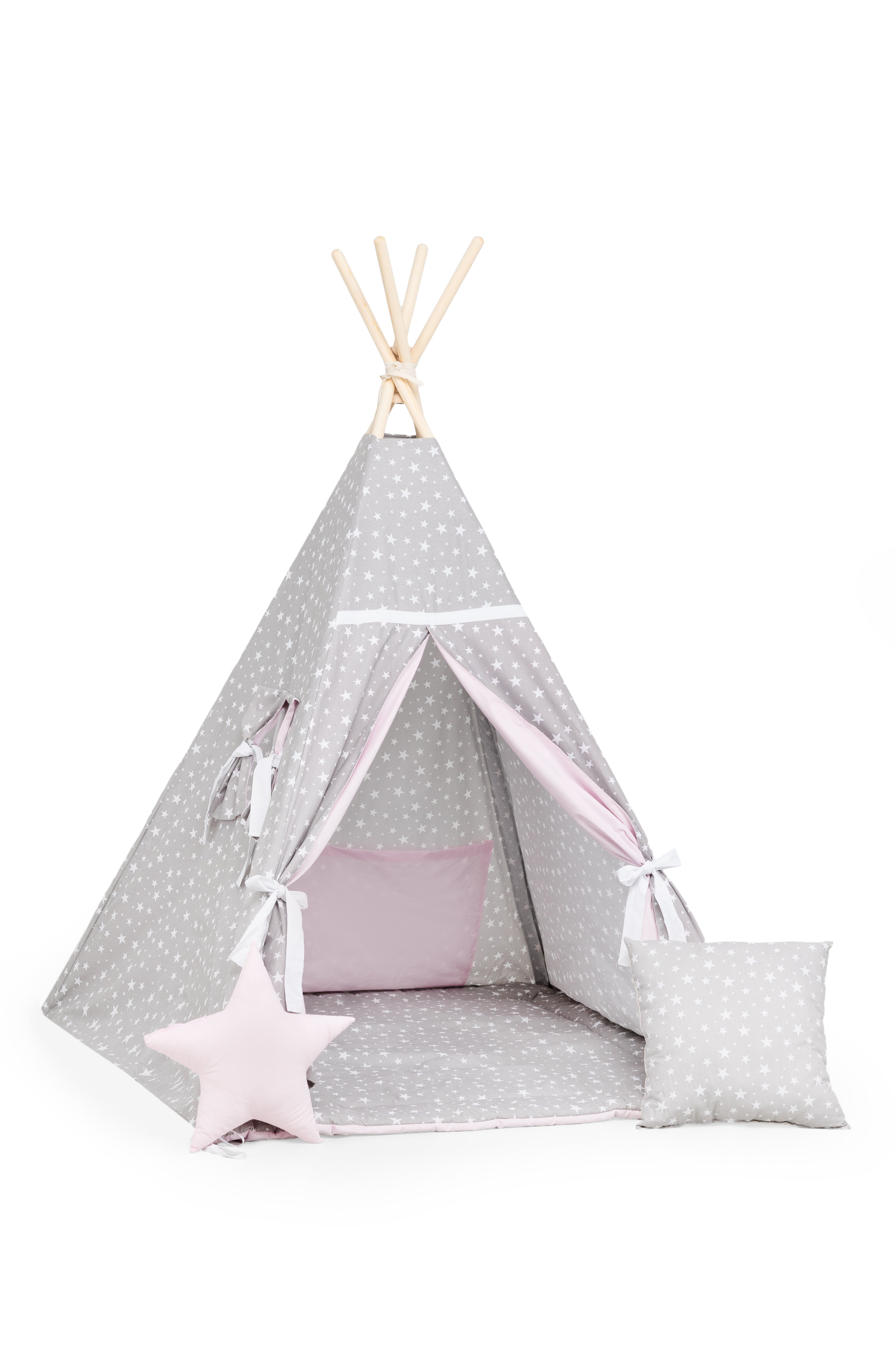 Grey and pink Teepee Tent | Kids Teepee | Teepee Tent for Kids | Kids Teepee Tent | Teepee Grey and pink | Baby Teepee | Teepees for Girls | Teepee | Tent with stars | Teepees for Kids |