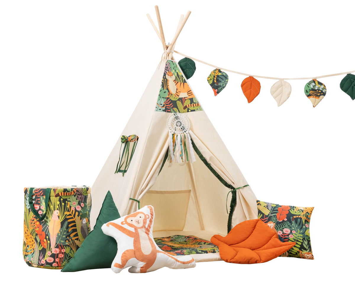 Jungle Teepee Tent | Kids Teepee | Teepee Tent for Kids | Kids Teepee Tent |  Teepee Jungle | Baby Teepee | Teepees for Girls | Teepees for Boys | Jungle Tent | Teepees for Kids |