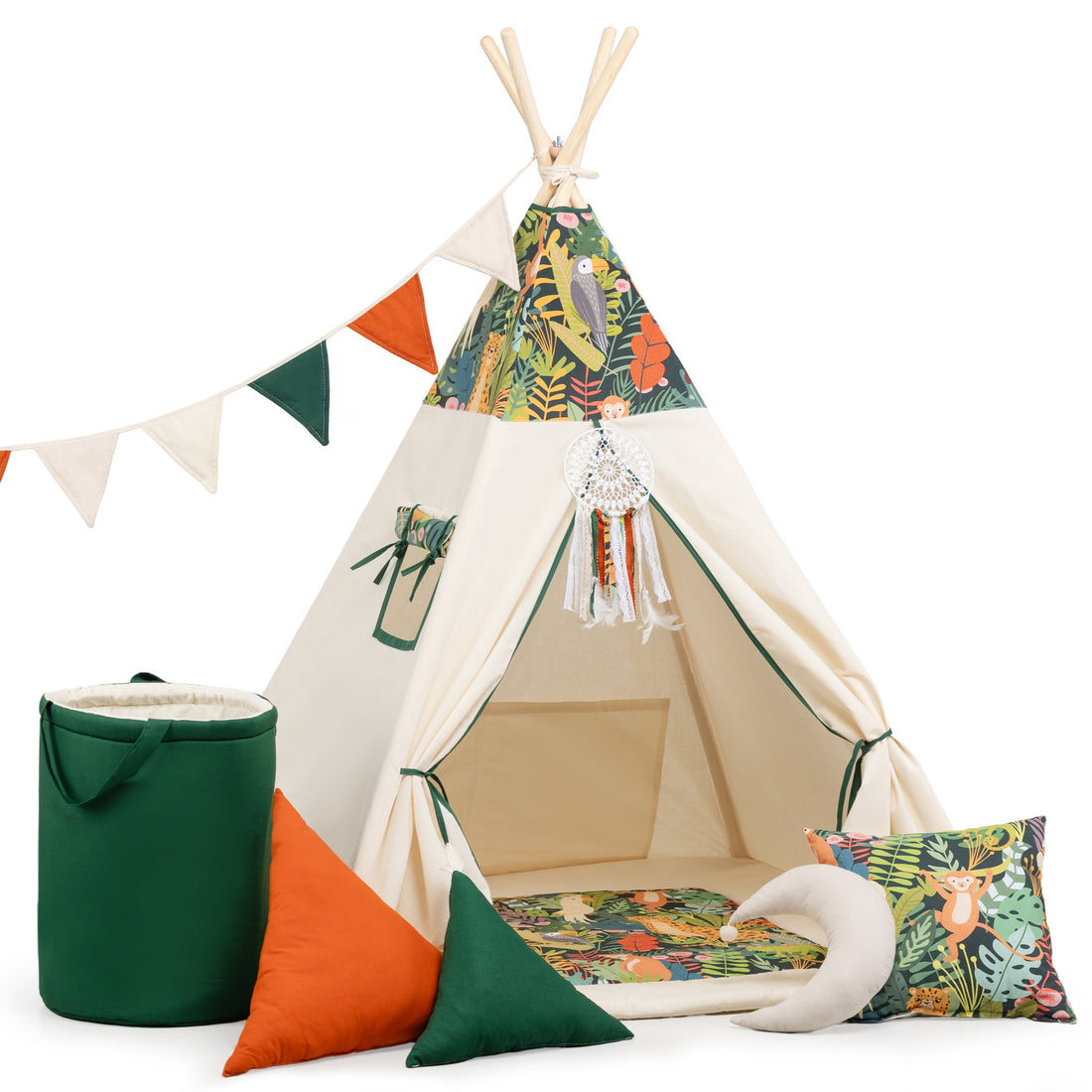 Jungle Teepee Tent | Kids Teepee | Teepee Tent for Kids | Kids Teepee Tent |  Teepee Jungle | Baby Teepee | Teepees for Girls | Teepees for Boys | Jungle Tent | Teepees for Kids |
