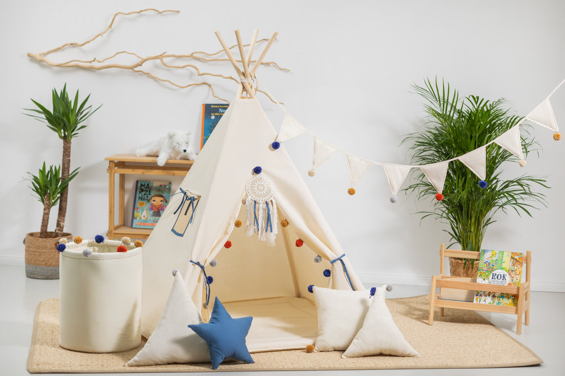 Cream Teepee Tent | Teepee with Pom-poms | Kids Teepee | Teepee Tent for Kids | Kids Teepee Tent | Cream Teepee | Baby Teepee | Teepees for Girls | Teepees for Boys | Cream Tent | Teepees for Kids | Teepee | Tipi |
