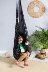 Cocoon Swing for Kids - Black & Stars