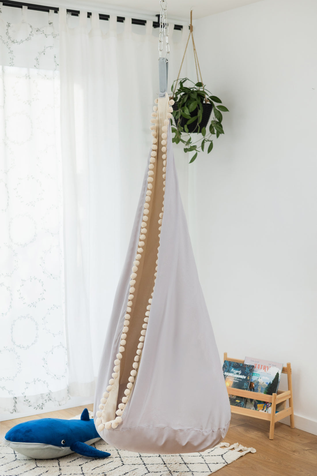 beige cocoon swing | kids cocoon swing | hanging cocoon swings | indoor swing | kids hanging chair swing | beige cocoon swing for kids |