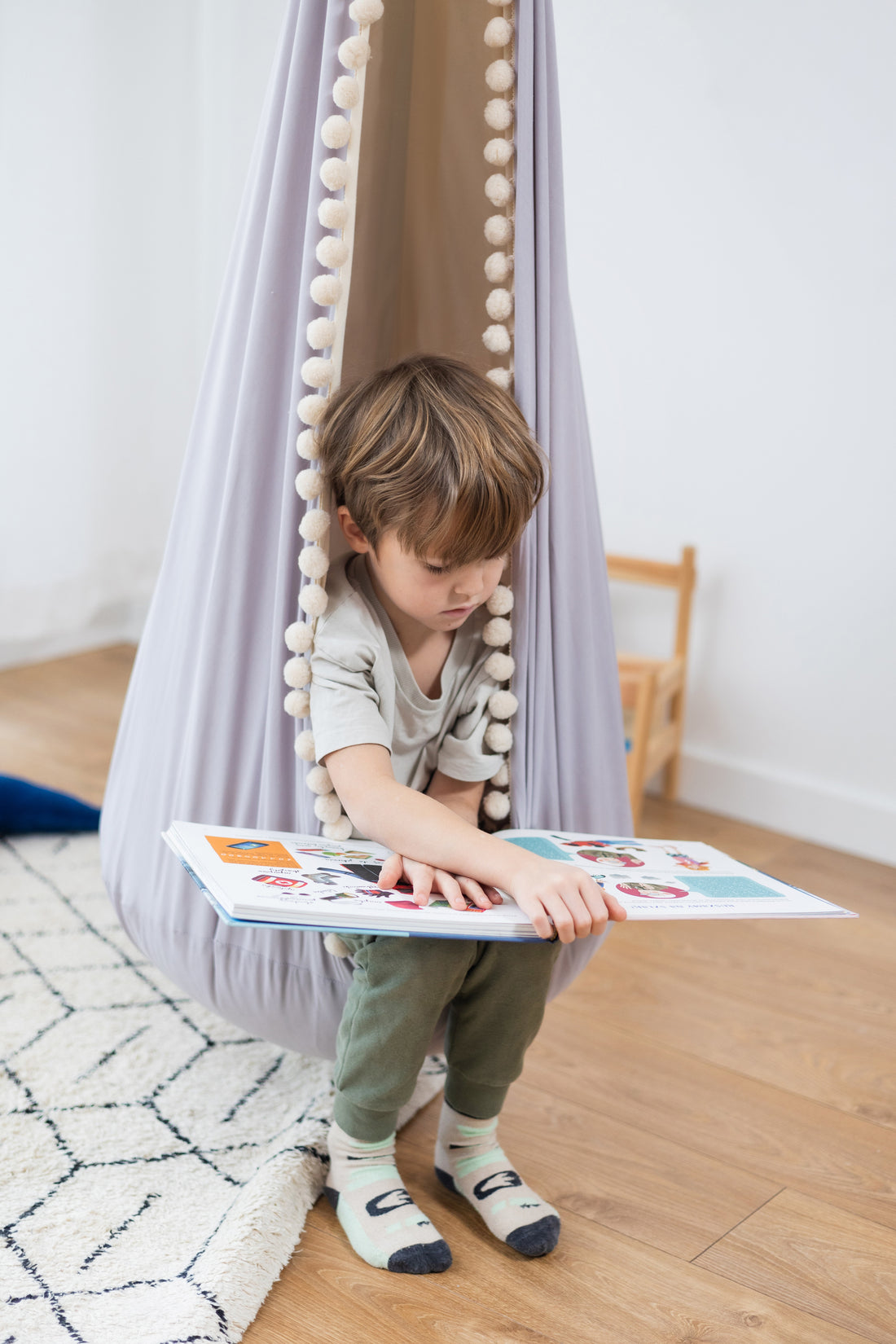 beige cocoon swing | kids cocoon swing | hanging cocoon swings | indoor swing | kids hanging chair swing | beige cocoon swing for kids |