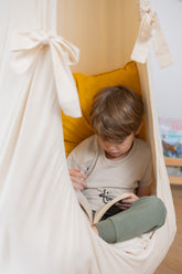 cream cocoon swing | kids cocoon swing | hanging cocoon swings | indoor swing | kids hanging chair swing | cream cocoon swing for kids |