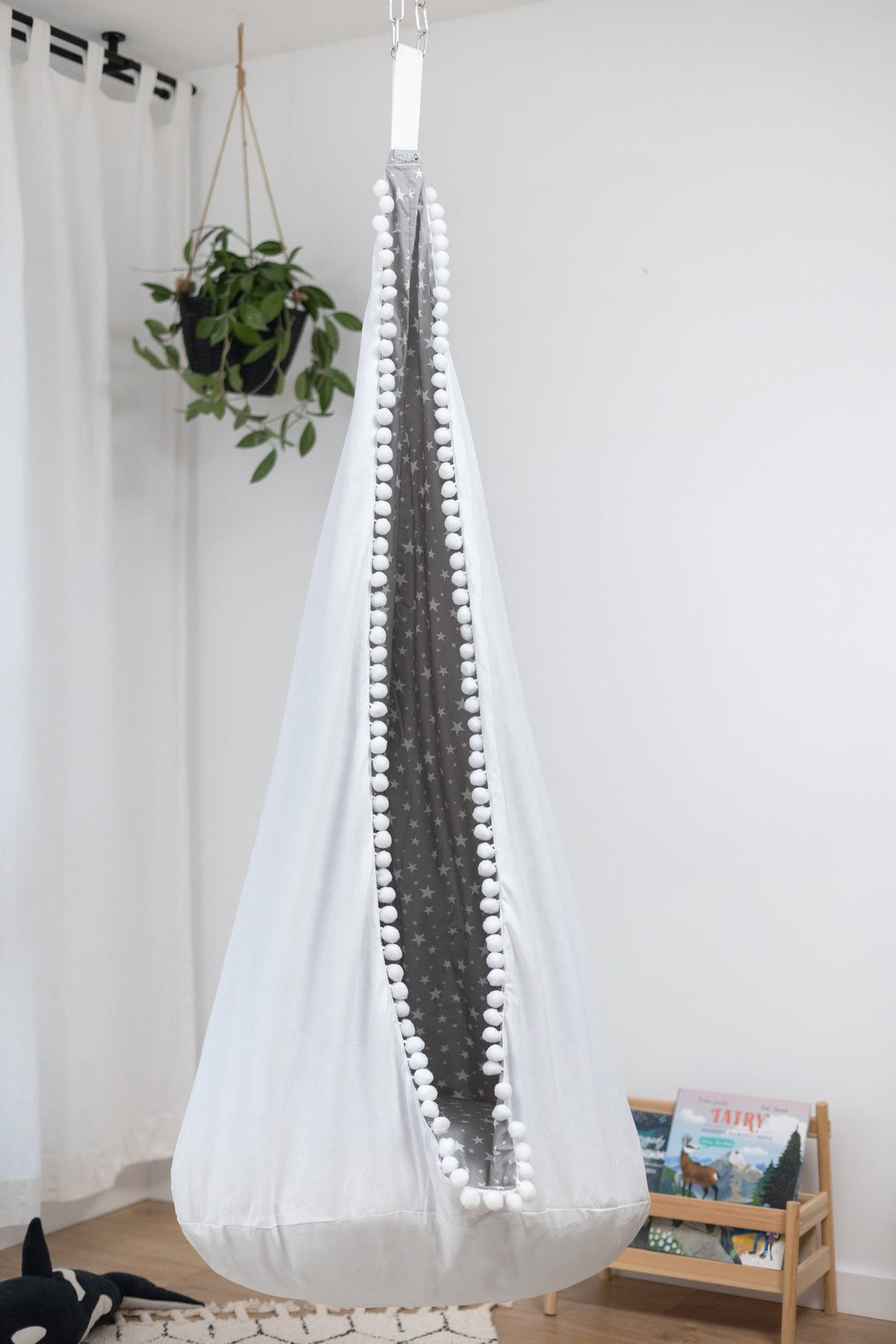 grey cocoon swing | kids cocoon swing | hanging cocoon swings | indoor swing | kids hanging chair swing | grey cocoon swing for kids |