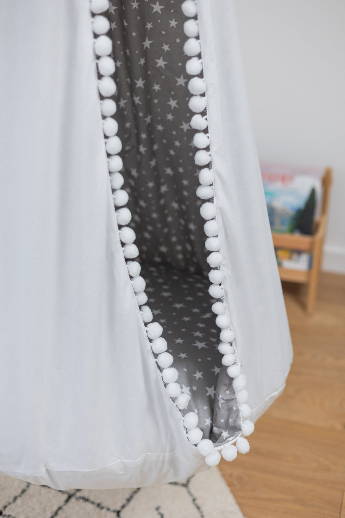 grey cocoon swing | kids cocoon swing | hanging cocoon swings | indoor swing | kids hanging chair swing | grey cocoon swing for kids |