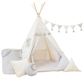 Cream and Grey Teepee Tent | Teepee Cream | Kids Teepee | Teepee Tent for Kids | Baby Teepee Tent | Cream Tent | Kids Teepee Tent | Teepee Tent for Boys | Teepee Tent for Girls | Teepee |