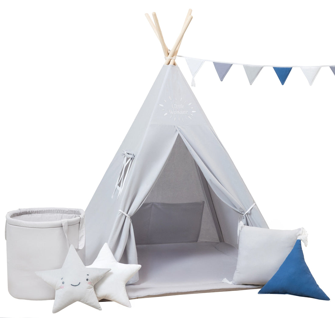 Grey/Blue Teepee Tent | Kids Teepee | Teepee Tent for Kids | Kids Teepee Tent | Grey/blue Teepee | Baby Teepee | Teepees for Girls | Teepees for Boys | Grey/blue teepees for Kids | Teepee | Tipi |