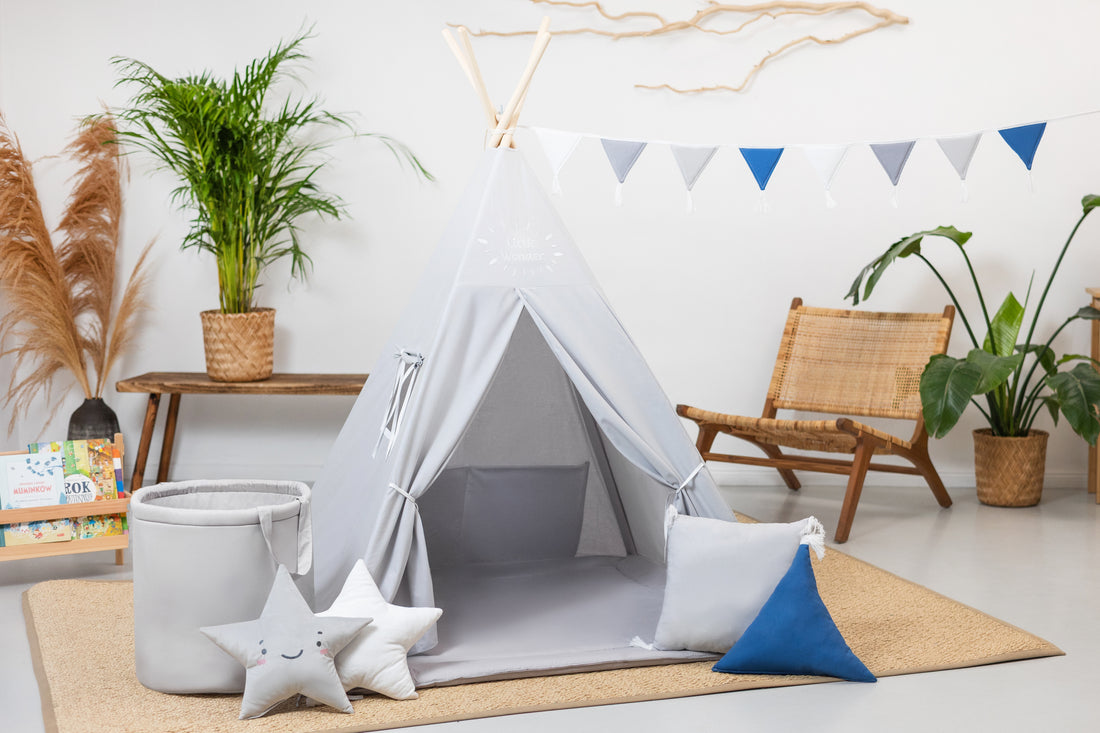 Grey/Blue Teepee Tent | Kids Teepee | Teepee Tent for Kids | Kids Teepee Tent | Grey/blue Teepee | Baby Teepee | Teepees for Girls | Teepees for Boys | Grey/blue teepees for Kids | Teepee | Tipi |