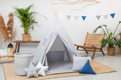 Grey/Blue Teepee Tent | Kids Teepee | Teepee Tent for Kids | Kids Teepee Tent | Grey/blue Teepee | Baby Teepee | Teepees for Girls | Teepees for Boys | Grey/blue teepees for Kids | Teepee | Tipi |