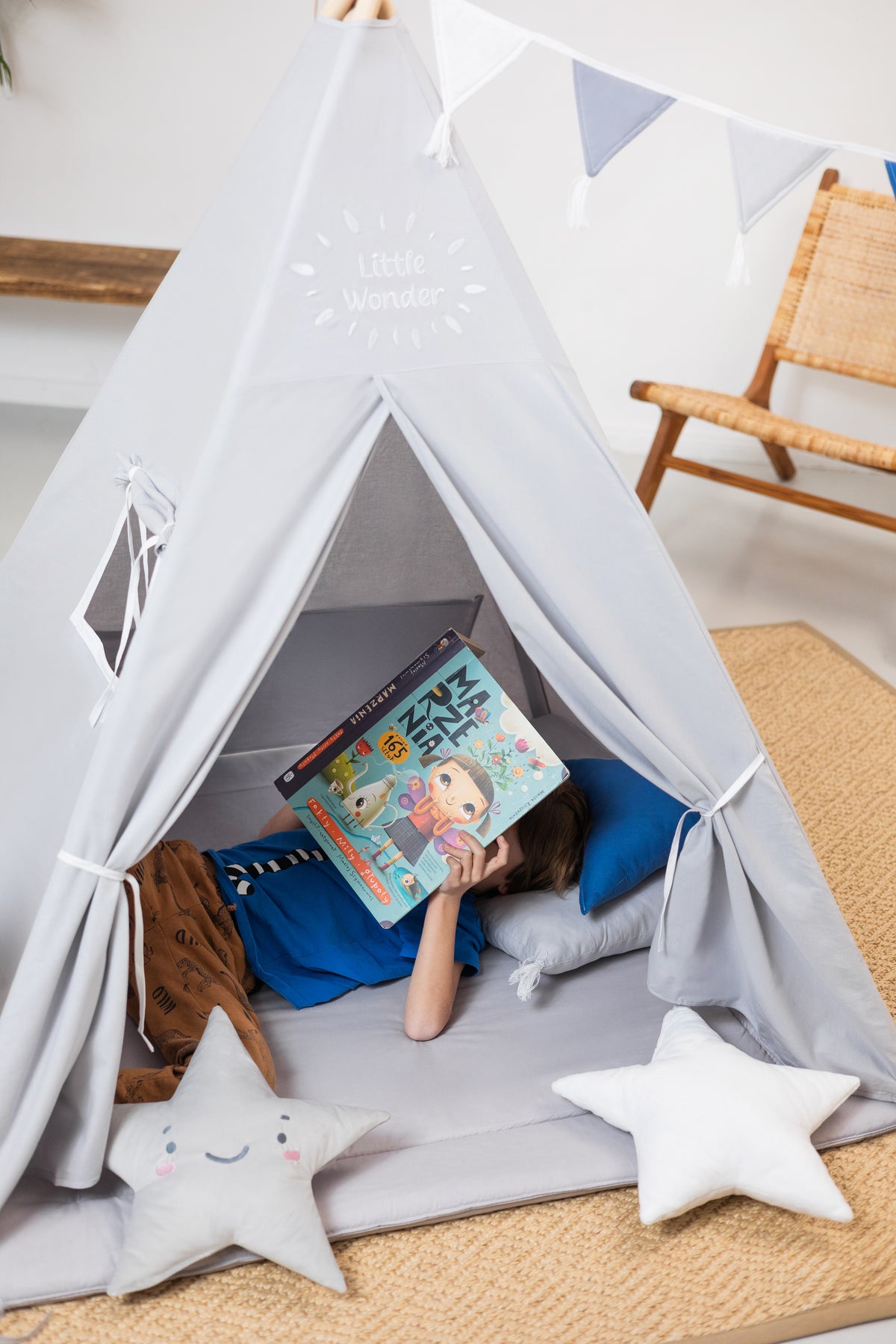 Grey/Blue Teepee Tent | Kids Teepee | Teepee Tent for Kids | Kids Teepee Tent | Grey/blue Teepee | Baby Teepee | Teepees for Girls | Teepees for Boys | Grey/blue teepees for Kids | Teepee | Tipi |