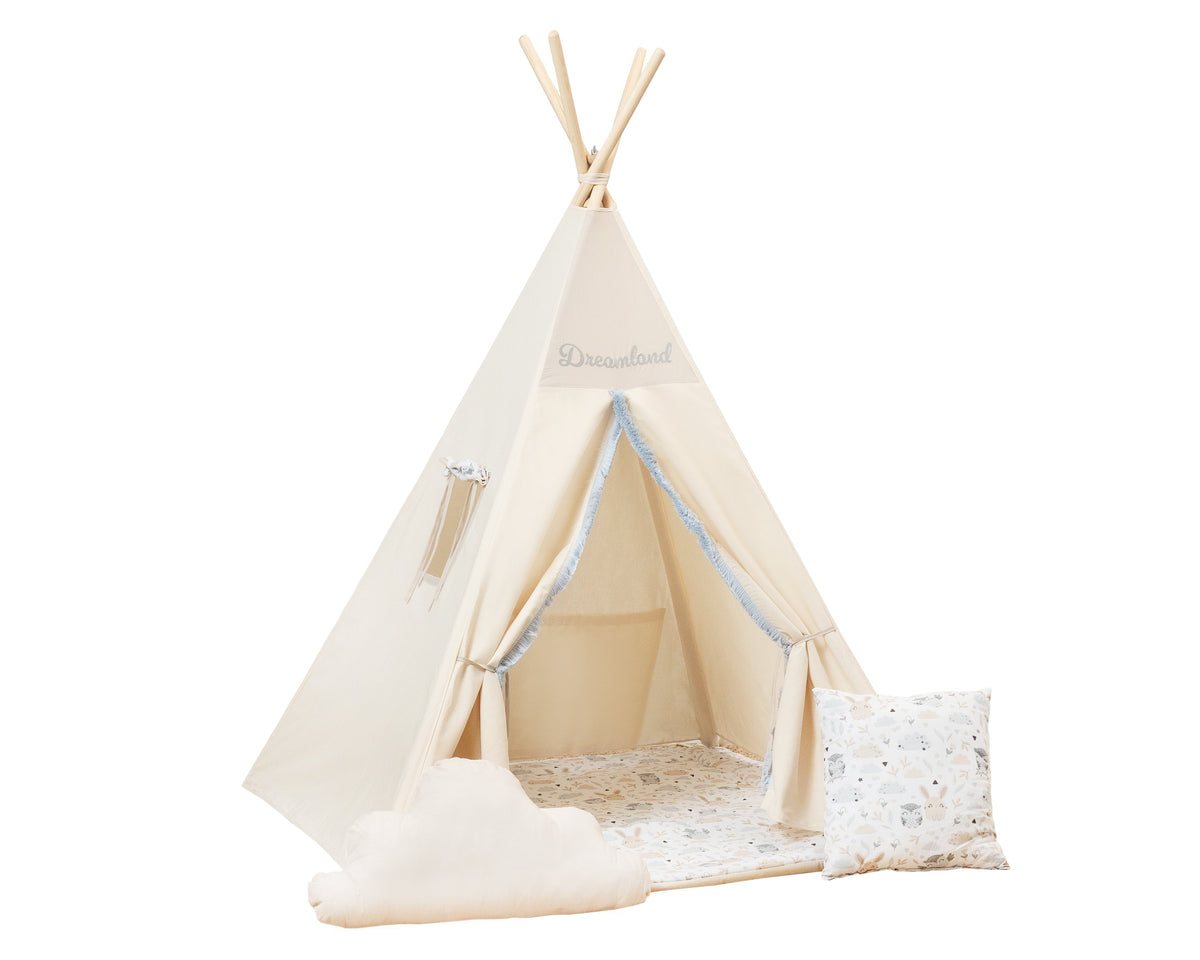 Kids Teepee | Teepee Tent for Kids | Grey &amp; Cream Teepee Tent | Teepee Cream | Cream Teepee | Baby Teepee | Kids Teepee Tent | Teepees for Boys | Teepees for Girls |