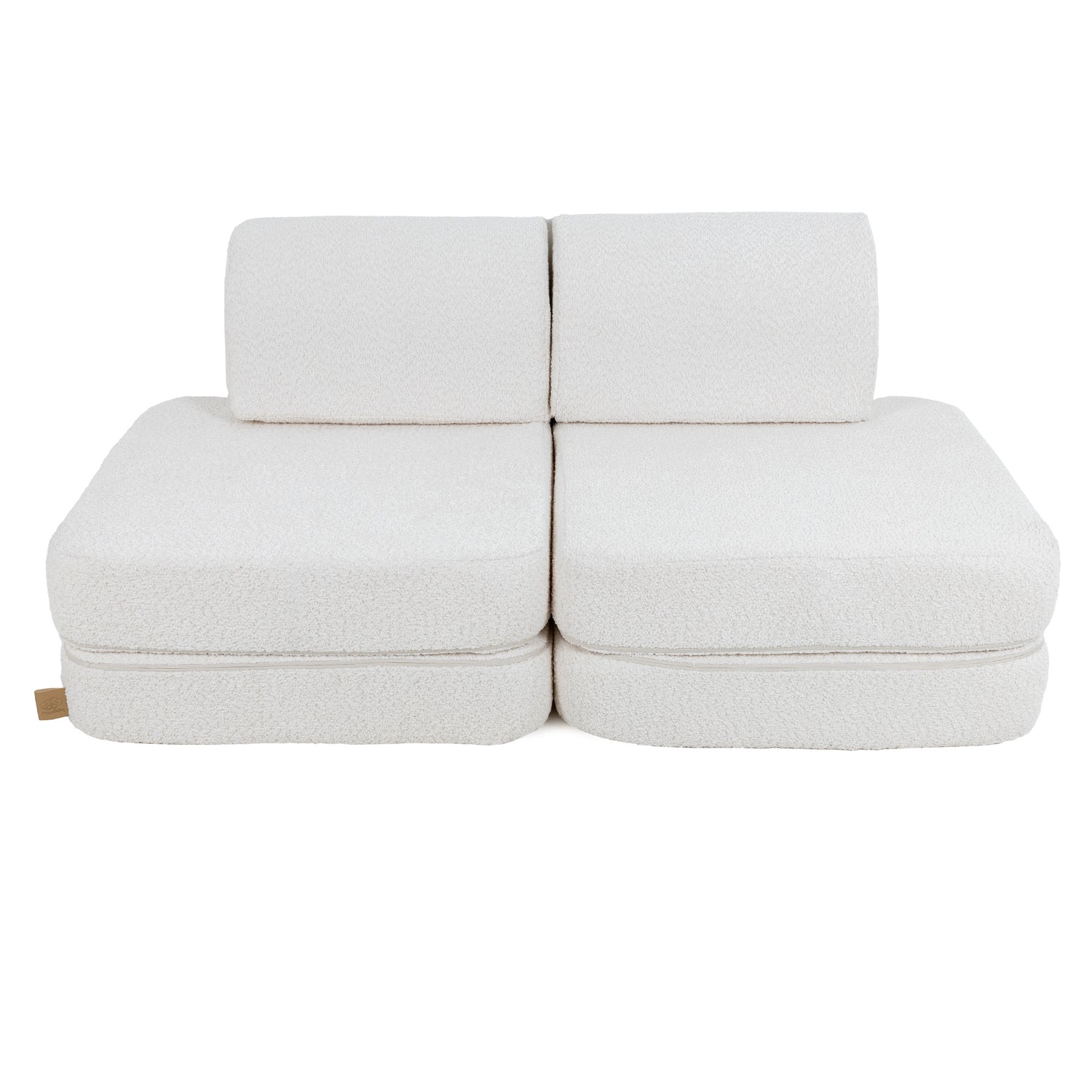 White Boucle Soft Play Sofa | Boucle Sofa for Kids | The MeowBaby® White Boucle Play Sofa | Kids Play Sofa White Boucle | White Boucle Modular Sofa for Kids |