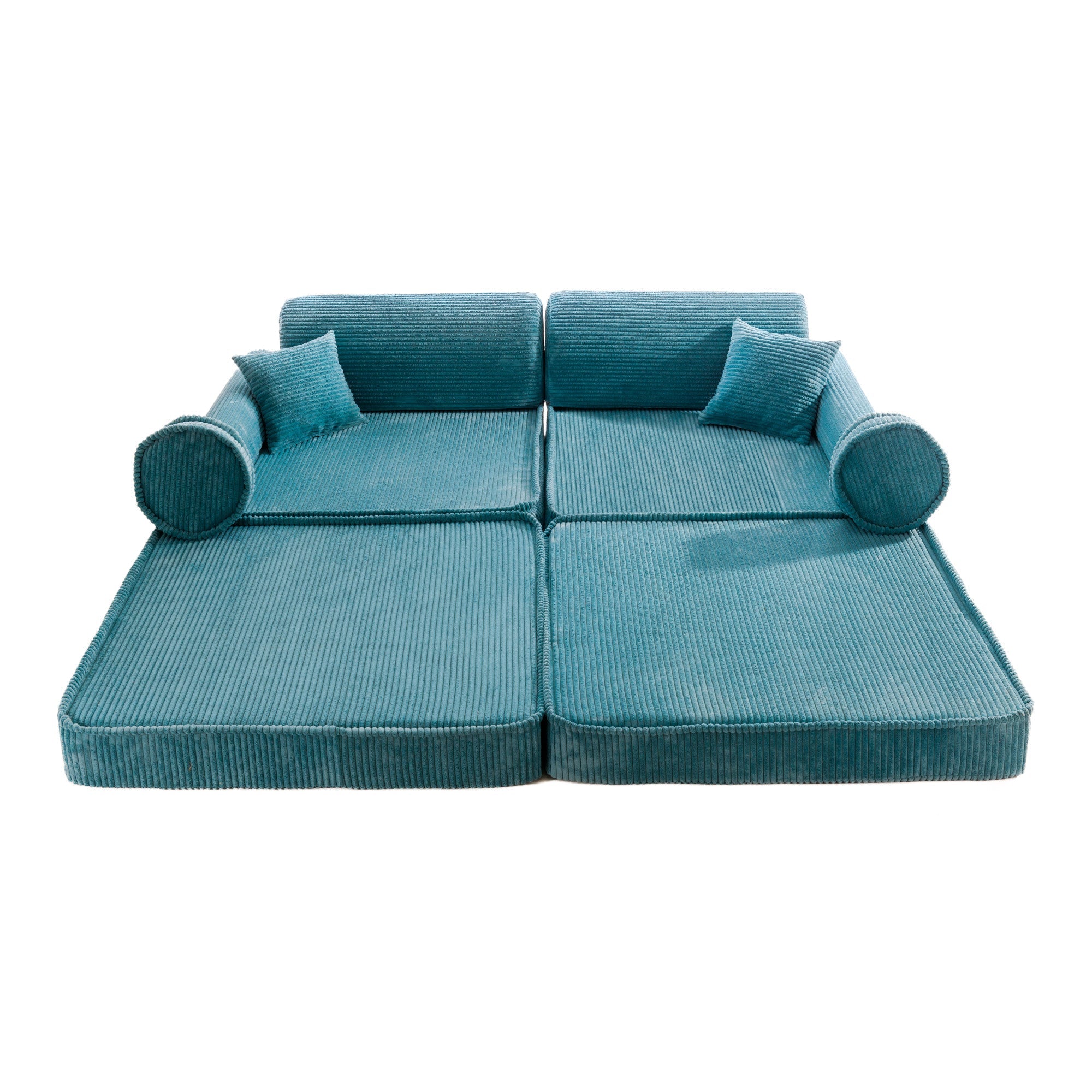 MeowBaby® Soft Play Sofa - Turquoise CORDUROY Premium