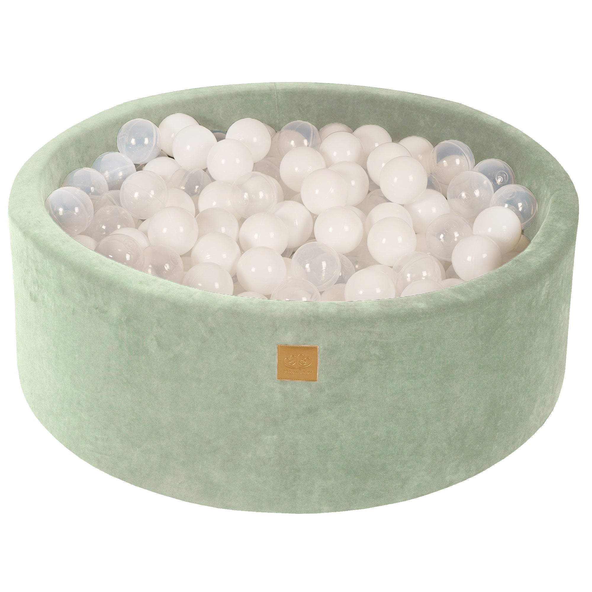 MeowBaby Velvet Foam Baby Ball Pit Sage Green