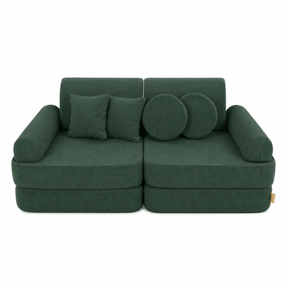 play sofa modular | childrens play sofa | modular play couch | MeowBaby Slimcord Kids Play Sofa | Play Sofa Bed | green play sofa for kids | play couch for kids |