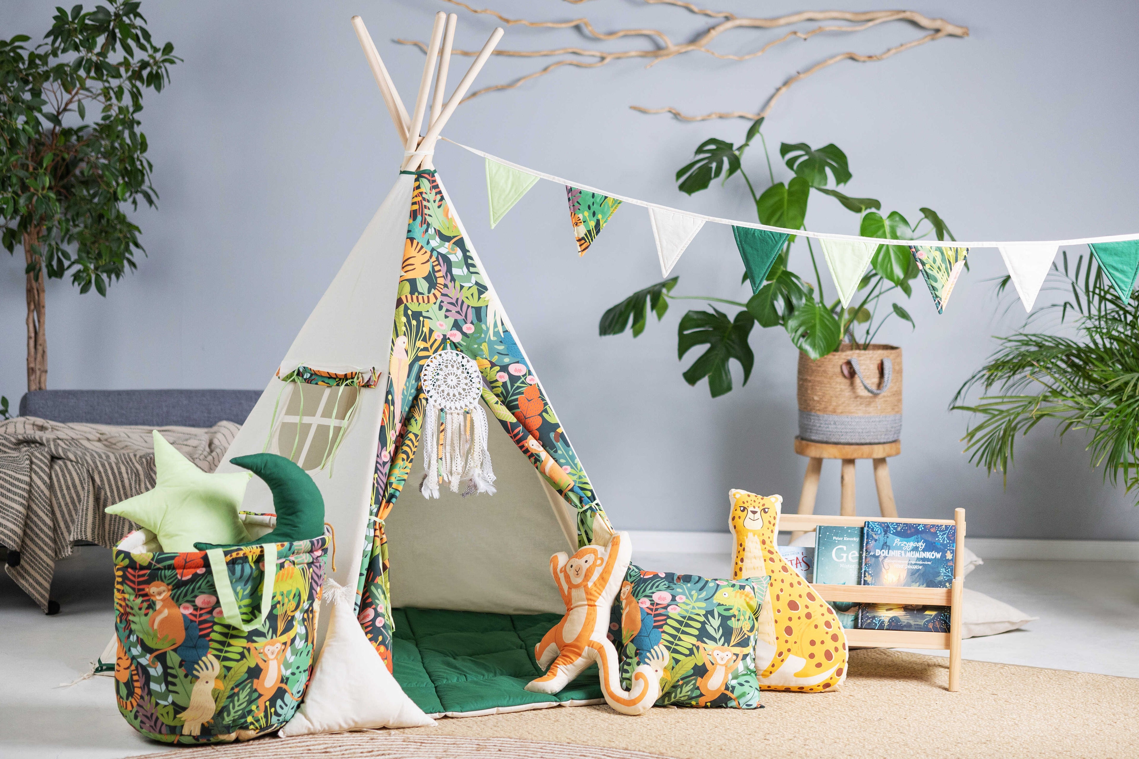 Jungle Teepee Tent | Teepee JUNGLE | Kids Teepee | Teepee Tent for Kids | Teepee Tent for Babies &amp; Toddlers | Jungle Tent | Kids Teepee Tent | Teepee Tent for Boys &amp; Girls | 