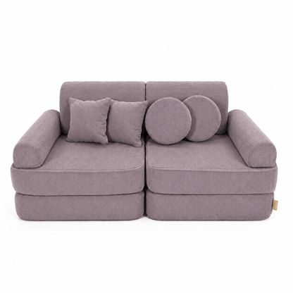 play sofa modular | childrens play sofa | modular play couch | MeowBaby Slimcord Kids Play Sofa | Play Sofa Bed | taupe play sofa for kids | play couch for kids |