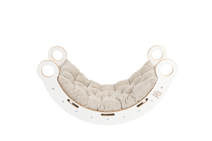 MeowBaby® Dream Rocker with Slide &amp; Ladder &amp; Cushion | White - S size