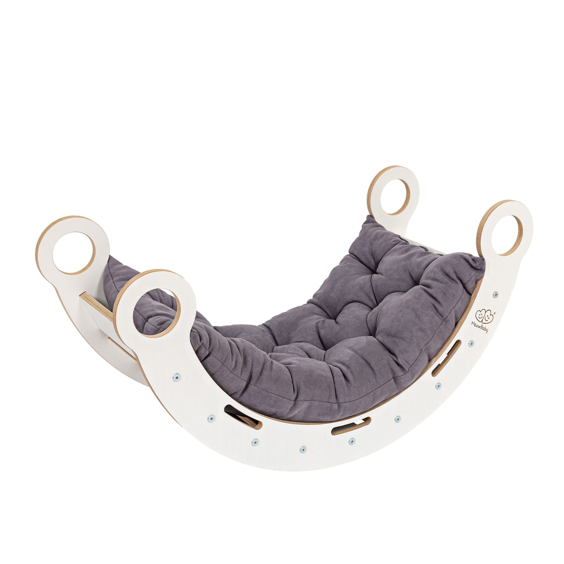 MeowBaby® Dream Rocker with Slide &amp; Ladder &amp; Cushion | White - M size