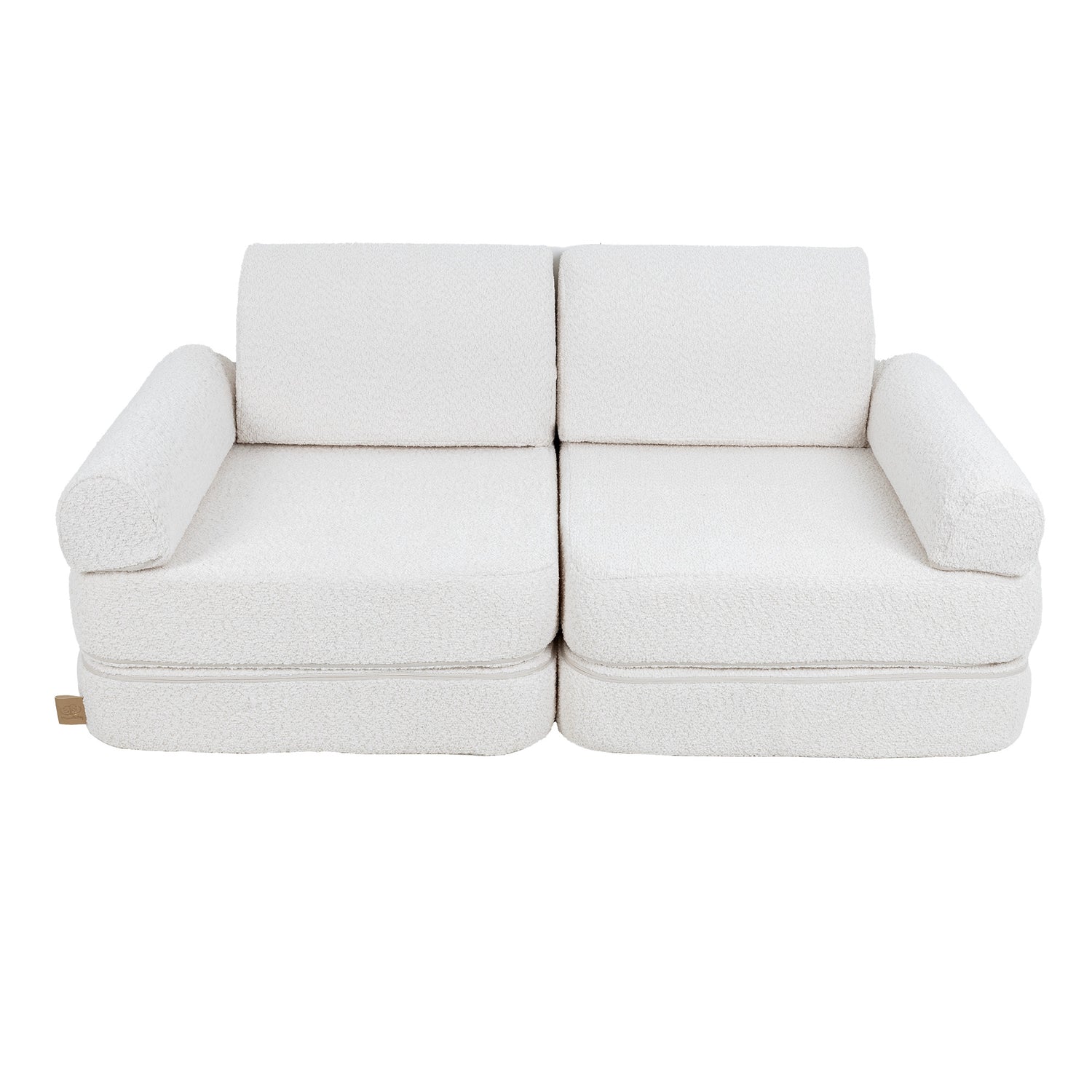 White Boucle Soft Play Sofa | Boucle Play Sofa Kids | White Boucle Modular Play Sofa for Kids | MeowBaby white boucle kids play sofa |